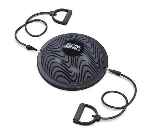 Полусфера гимнастическая надувная Original FitTools R3 с эспандерами и насосом