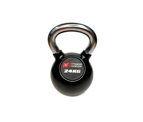 Гиря обрезиненная с хромированной ручкой Original FitTools 24 кг