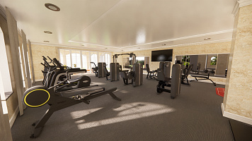 Оснащение тренажёрами спортивного зала на Новой Риге