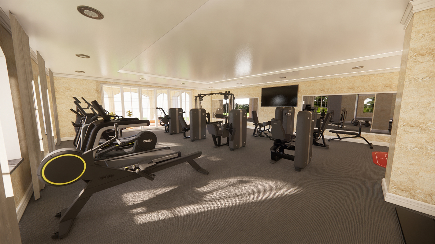 Оснащение тренажёрами спортивного зала на Новой Риге