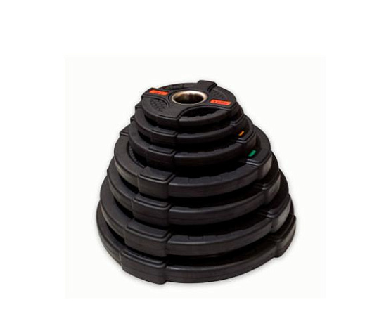 Диск олимпийский обрезиненный Original FitTools 20 кг черный с двумя хватами фото7