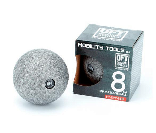 Шар массажный одинарный Original FitTools 8 см серый