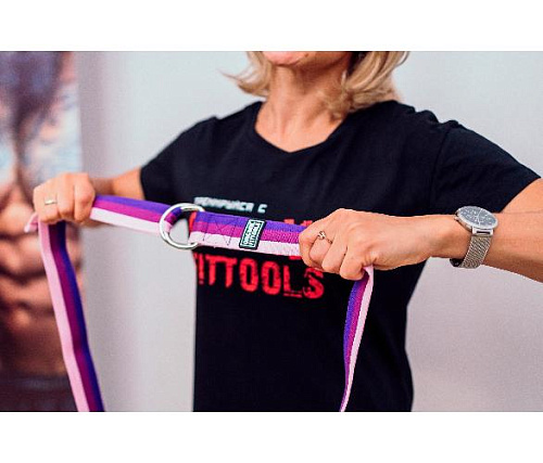 Ремешок для йоги Original FitTools 182 см, трехцветный