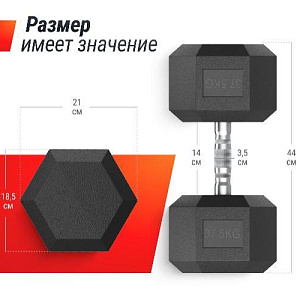 Купить Unix Fit Гантель гексагональная обрезиненная 37,5 кг / шт. в Москве