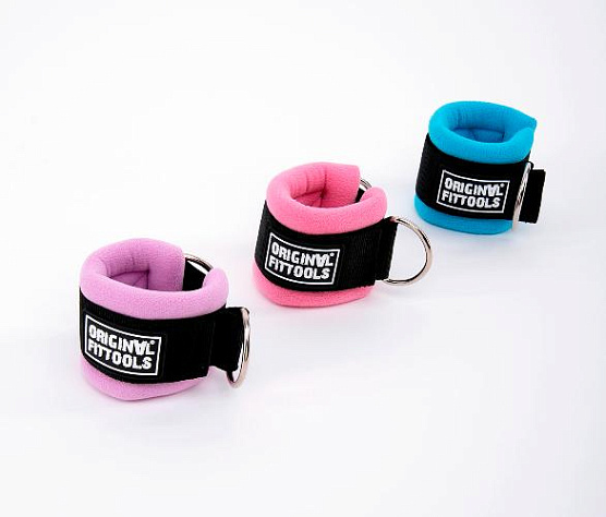Ремень для тренировки мышц рук регулируемый Original FitTools (D-кольцо) синий фото6