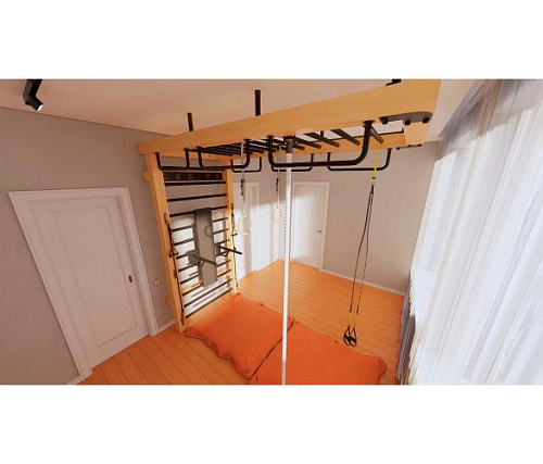 Шведская стенка Desire ECO PLUS SKY (с рукоходом, эспандерами, брусьями и скамьей)