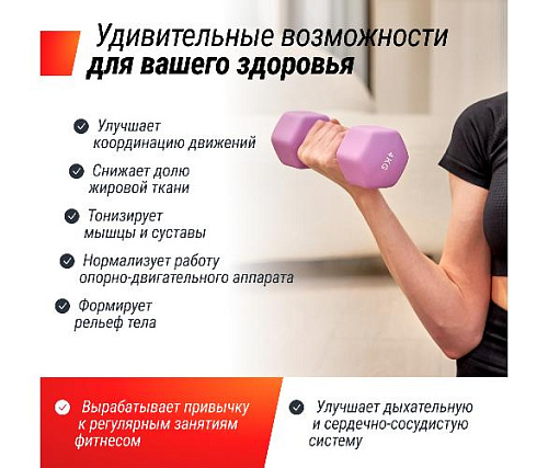 Гантель неопреновая Unix Fit 4 кг / шт. Violet