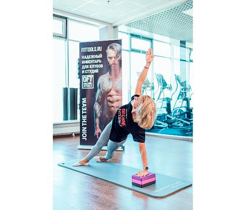 Блок для йоги трехцветный премиум Original FitTools