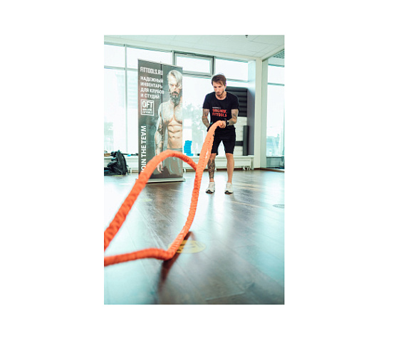 Канат для функционального тренинга Original FitTools 50 мм х 9,1 м фото5