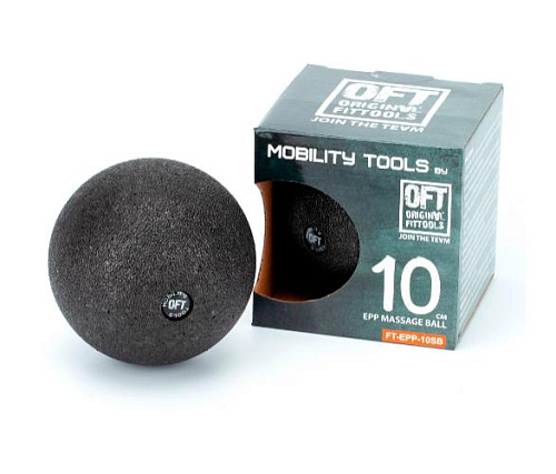 Шар массажный одинарный Original FitTools 10 см черный