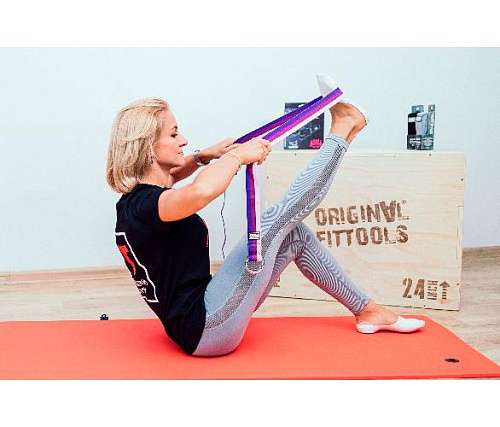 Ремешок для йоги Original FitTools 182 см, трехцветный