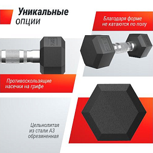 Купить Unix Fit Гантель гексагональная обрезиненная 2,5 кг / шт. в Москве