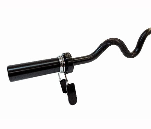 Гриф олимпийский сильноизогнутый Rebel Fitness черный 47 с замками