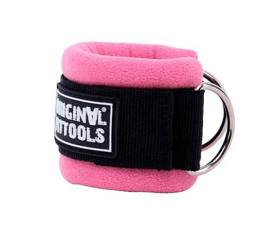 Ремень для тренировки мышц рук регулируемый Original FitTools (D-кольцо) розовый