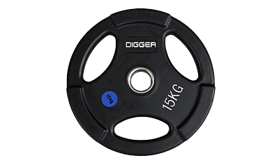 Диск олимпийский обрезиненный 3-х хватовый 15кг Hasttings Digger HD51C1C-15