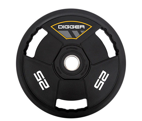 Диск олимпийский полиуретановый 3-х хватовый Hasttings 25 кг