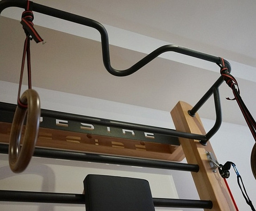 Шведская стенка с эспандерами, брусьями и скамьей Desire Eco Plus