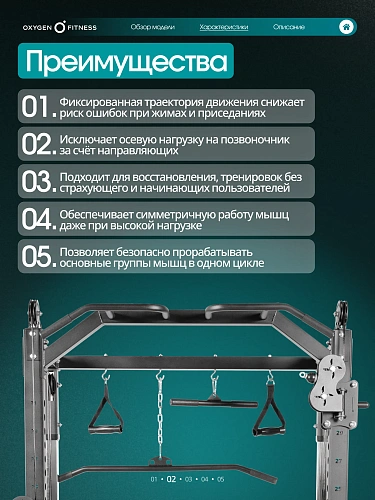 Многофункциональный силовой комплекс с машиной Смита Oxygen Fitness TREVIS