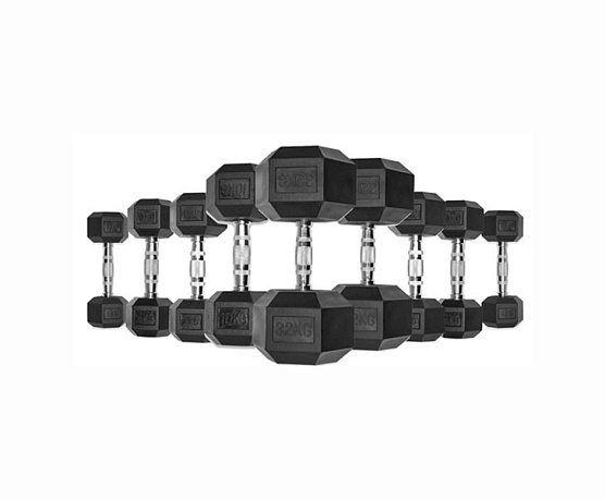 Гексагональные обрезиненные гантели Ultra Gym ряд от 27,5 до 40 кг фото2