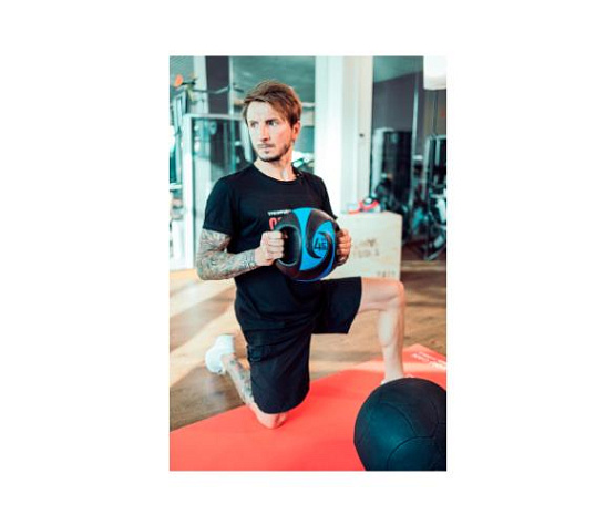 Мяч тренировочный медицинбол с хватами Original FitTools 7 кг фото12