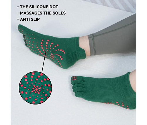 Носки для йоги Bloom LB7081-3 зеленые