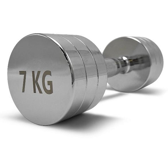 Гантель круглая хромированная Unix Fit PRO 7 кг / шт.