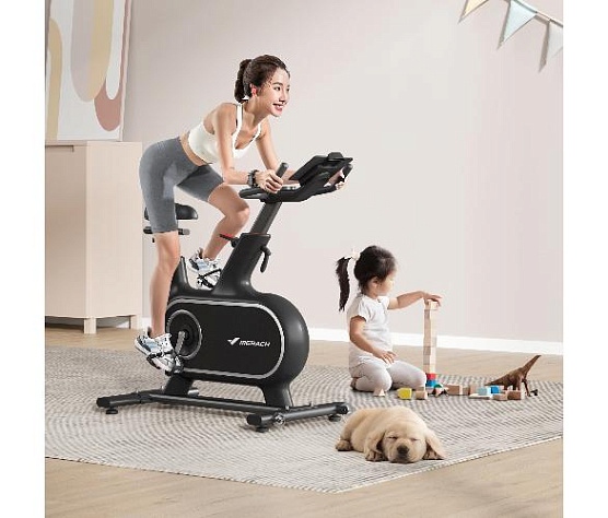 Велотренажер спин-байк Merach MR-S06 домашний черный (Black) фото3