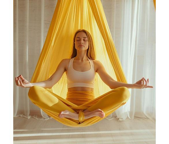 Йога гамак Targex, желтый фото1