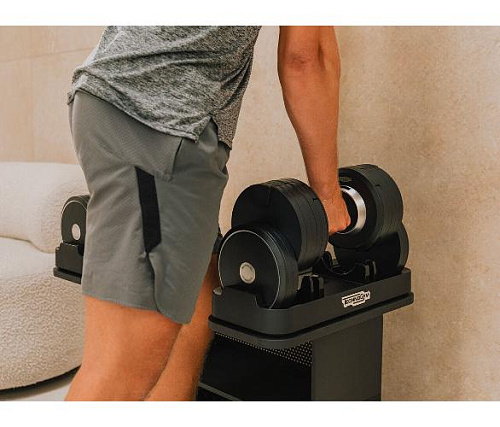 Регулируемые гантели Technogym Connected Dumbbells+ со стойкой
