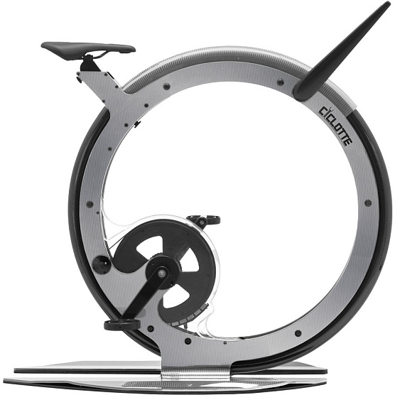 Велотренажер вертикальный Ciclotte Carbon Fiber серебристый