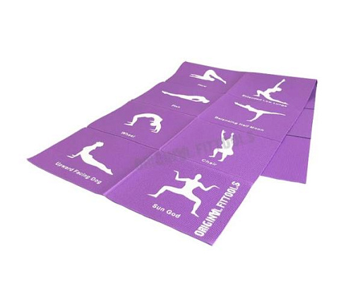 Купить Складной коврик для йоги Original FitTools 4 мм (с упражнениями) в Москве