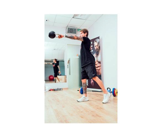 Гиря полиуретановая с хромированной ручкой Original FitTools CPU 28 кг фото6