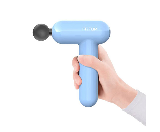 Перкуссионный массажер Fittop SuperHit Mini голубой фото1