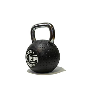 Купить Гиря Original FitTools Гиря 28 кг с хромированной ручкой полиуретановая (CPU) в Москве