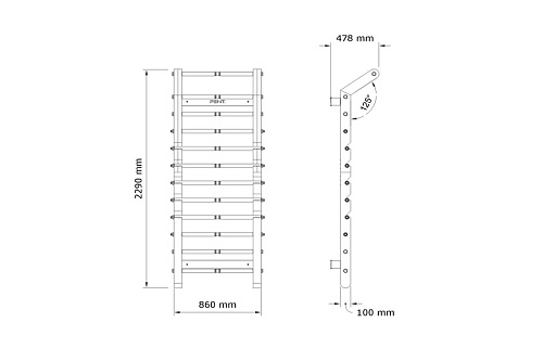 Шведская стенка с турником Pent SCALA ADVANCE PLUS