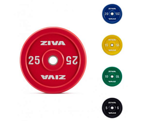 Купить Диск обрезиненный Ziva 25 кг (красный) в Москве