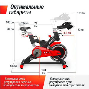 Купить Велотренажер Unix Fit SB-500 Black спин-байк  в Москве