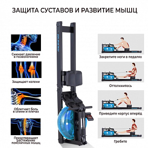 Купить Гребной тренажер DFC Runow Black Wood в Москве