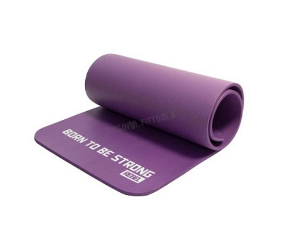 Rebel Fitness Мат для аэробики NBR 12,5 мм фиолетовый с кольцами
