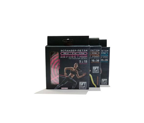 Набор из трех двуцветных эспандеров Original FitTools 208 см