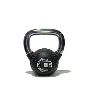 Купить Гиря Original FitTools Гиря 8 кг с хромированной ручкой полиуретановая (CPU) в Москве