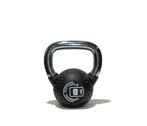 Гиря полиуретановая с хромированной ручкой Original FitTools CPU 8 кг