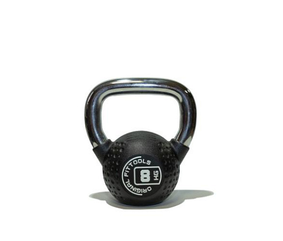 Гиря полиуретановая с хромированной ручкой Original FitTools CPU 8 кг фото1