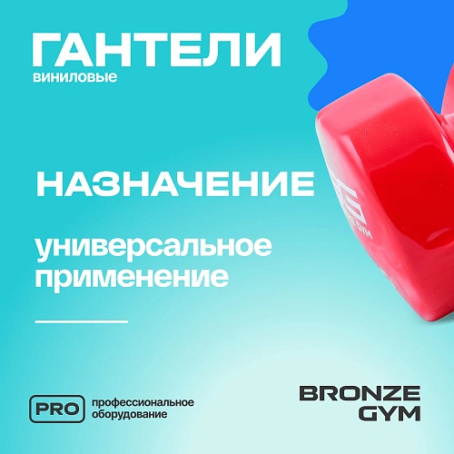 Гантели для аэробики виниловые Bronze Gym, 4 кг пара