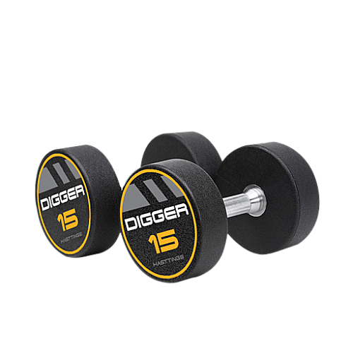 Комплект полиуретановых гантелей 10 пар от 12,5 до 35кг Hasttings Digger HD51D4C-12,5-35