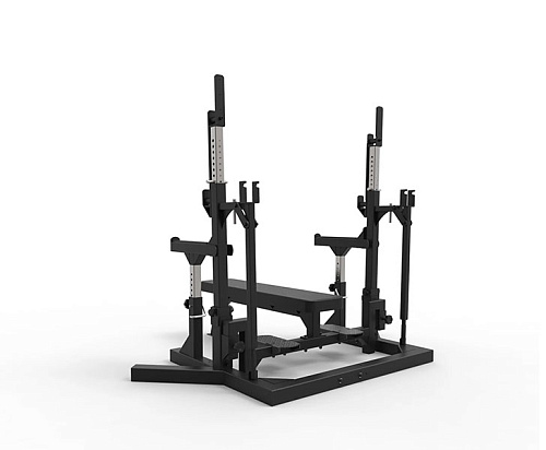 Олимпийская горизонтальная скамья / Стойка для приседаний PRIMAL IPF PSWB0016