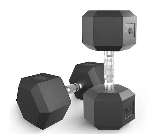 Купить Гантель гексагональная обрезиненная Unix Fit 20 кг / шт. в Москве