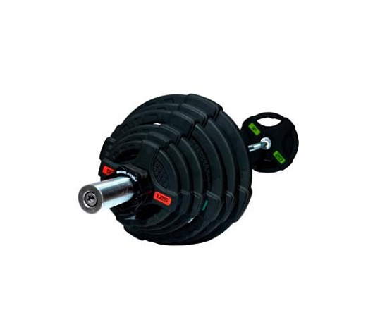 Original FitTools Штанга олимпийская 128 кг (диски с двумя хватами, хромированный гриф)
