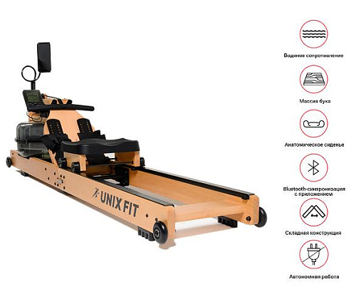Гребной тренажер Unix Fit Wood Rower Light