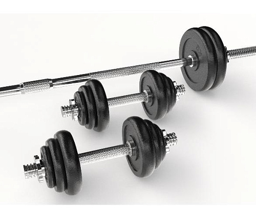 Набор гантелей в кейсе + штанга Unix Fit 50 кг